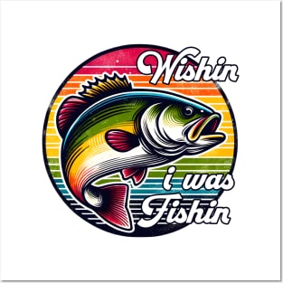 Wishing I was fishing Funny Quote Hilarious Sayings Humor Gift Posters and Art